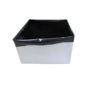 White and black plastic grow bag